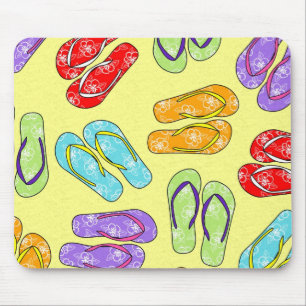 Cute Colorful Teenslippers Print - Geel Muismat