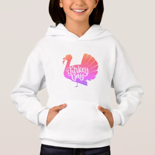 Cute Colorful Turkey Shape met Text Typografie (Voorkant)