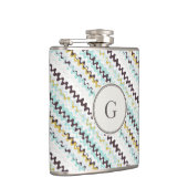 Cute colorful turkooizen abstract patroonmonogram heupfles (Rechts)