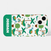Cute Colorful Turtle Alligator Rainbow Patroon iPhone Hoesje (Achterkant horizontaal)