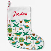 Cute Colorful Turtle Alligator Rainbow Patroon Kleine Kerstsok (Voorkant)