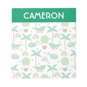 Cute Colorful Turtle Alligator Rainbow Patroon Notitieblok