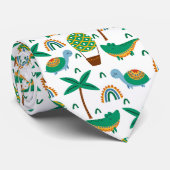 Cute Colorful Turtle Alligator Rainbow Patroon Stropdas (Opgerold)