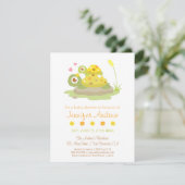 Cute Colorful Turtle Baby Shower Invitations Kaart (Staand voorkant)