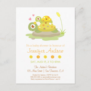 Cute Colorful Turtle Baby Shower Invitations Kaart