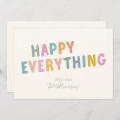 Cute Colorful Typography Happy Alles Simple Feestdagenkaart (Voorkant / Achterkant)