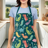 Cute Colorful Tyrannosaurus Rex Dinosaur Pattern Schort