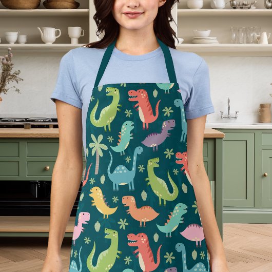 Cute Colorful Tyrannosaurus Rex Dinosaur Pattern Schort