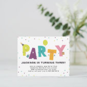 Cute Colorful Uitnodiging Briefkaart (Staand voorkant)