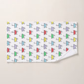Cute Colorful Umbrellas en Raindrops Pattern Bad Handdoek (Handdoek)