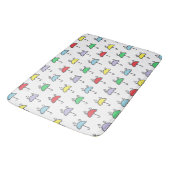 Cute Colorful Umbrellas en Raindrops Pattern Badmat (Gekanteld)