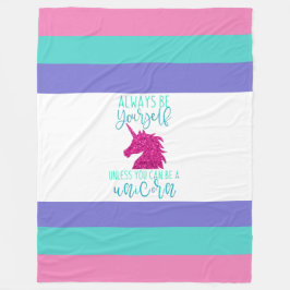 Cute Colorful Unicorn Fleece Blanket
