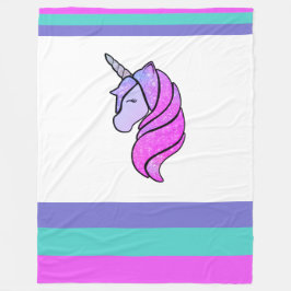 Cute Colorful Unicorn Fleece Blanket