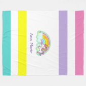 Cute Colorful Unicorn Fleece Blanket (Voorkant (Horizontaal))