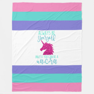 Cute Colorful Unicorn Fleece Blanket Deken