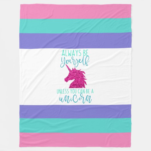 Cute Colorful Unicorn Fleece Blanket Deken (Voorkant)