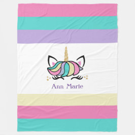Cute Colorful Unicorn Fleece Blanket Deken