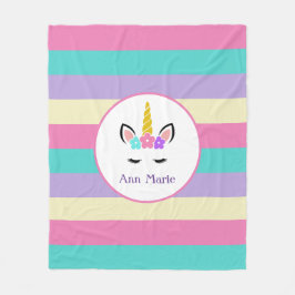 Cute Colorful Unicorn Fleece Blanket Deken