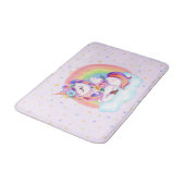 Cute Colorful Unicorn Rainbow Badmat (Gekanteld)