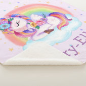 Cute Colorful Unicorn Rainbow Sherpa Deken (3/4)
