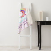Cute Colorful Unicorn Rainbow Sherpa Deken (In situ)