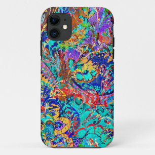 Cute colorful vintage floral iPhone 11 hoesje
