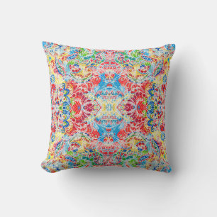 Cute colorful vintage floral kussen