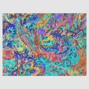 Cute colorful vintage floral tissuepapier