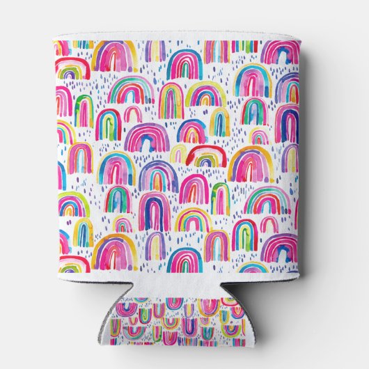 Cute Colorful Watercolor Rainbows Blikjeskoeler (Achterkant)