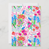 Cute colorful waterverf bloemen graduparty kaart (Achterkant)