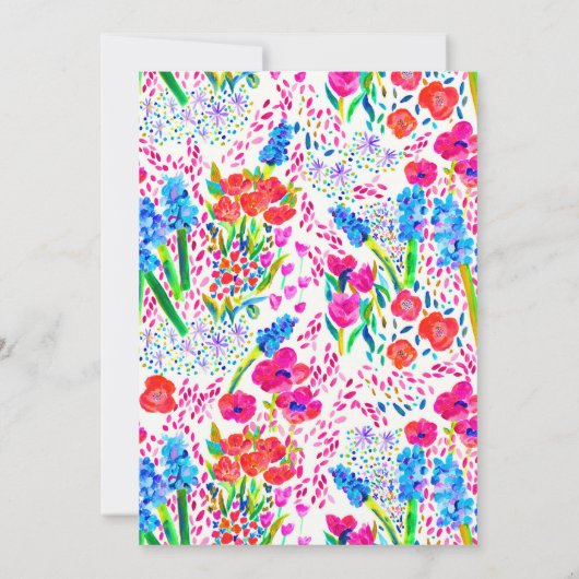 Cute colorful waterverf bloemen graduparty kaart (Achterkant)