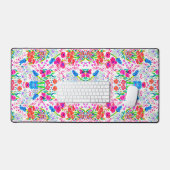 Cute colorful waterverf bloemen patroon bureaumat (Keyboard & Muis)