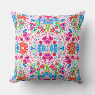 Cute colorful waterverf bloemen patroon kussen