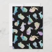 Cute Colorful Waterverf Bunny Rabbit Sjabloon Kaart (Achterkant)