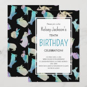 Cute Colorful Waterverf Bunny Rabbit Sjabloon Kaart (Voorkant / Achterkant)