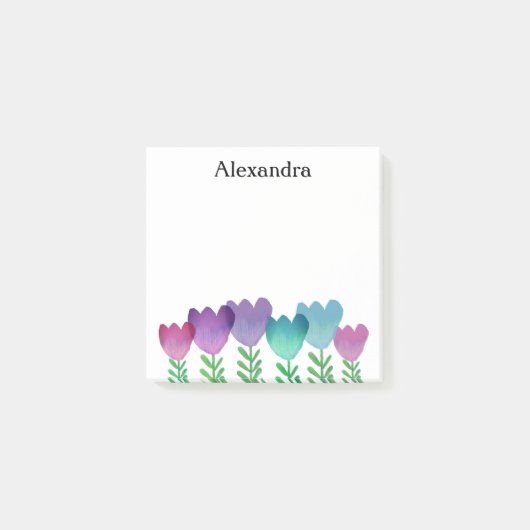 Cute Colorful Waterverf Floral Custom Post-it® Notes (Voorkant)
