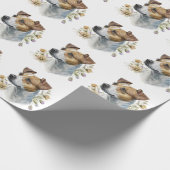 Cute Colorful Waterverf Floral Jack Russell Dog Cadeaupapier (Hoek)