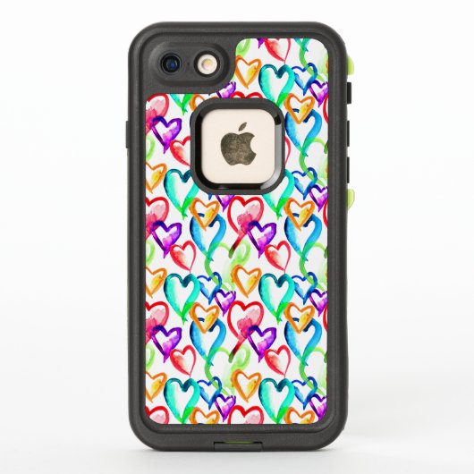 Cute colorful waterverf harten patroon (Achterkant)