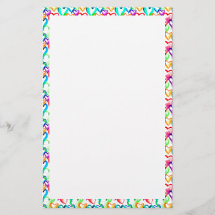 Cute colorful waterverf harten patroon briefpapier