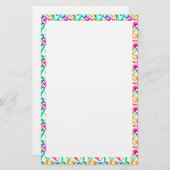 Cute colorful waterverf harten patroon briefpapier (Voorkant / Achterkant)