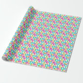 Cute colorful waterverf harten patroon cadeaupapier (Uitgerold)