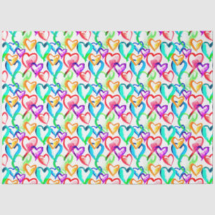 Cute colorful waterverf harten patroon tissuepapier