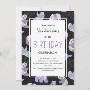 Cute Colorful Waterverf Panda Beer Sjabloon Kaart