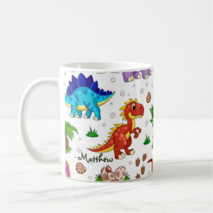 Cute Colorful Waterverf Pattern Oerwoud Dinosaur Koffiemok