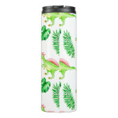 Cute Colorful Waterverf Pattern Oerwoud Dinosaur Thermosbeker (Achterkant)