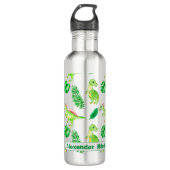 Cute Colorful Waterverf Pattern Oerwoud Dinosaur Waterfles (Voorkant)