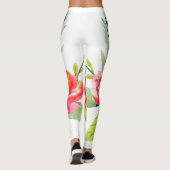 Cute Colorful Waterverven Flowers Leggings (Achterkant)