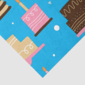 Cute Colorful Whimsical Birthday Pattern Blue Tissuepapier (Detail)