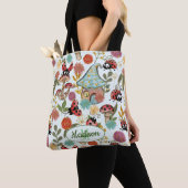 Cute Colorful Whimsical Ladybugs Glitter Monogram Tote Bag (Dichtbij)