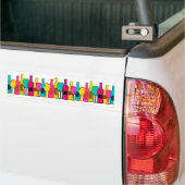 Cute colorful wijnflespatroon bumpersticker (Op Truck)